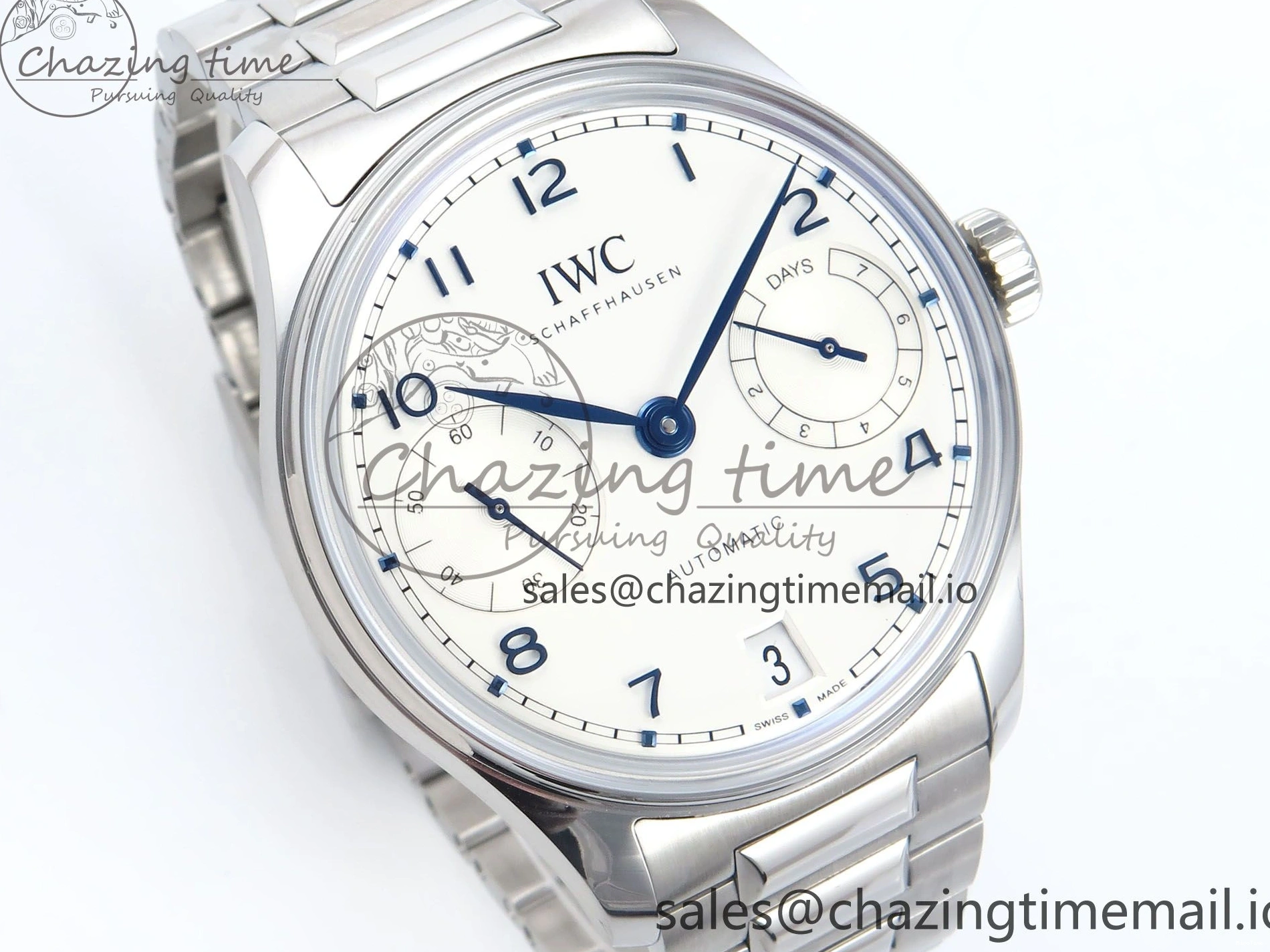 MIROTIME 0112 Portugieser Auto IWC0562C APSF 1:1 Best Edition White Blue Dial on SS Bracelet A EasyCare 6992